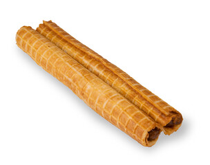 Cakes in the form of a tube. Cakes with a filling of boiled condensed milk.Use for labels, posters and web design.