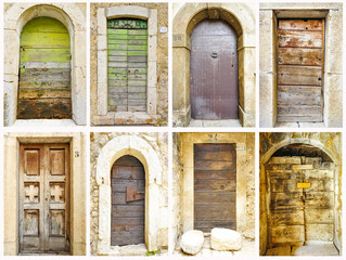 Collage of old doors - 452573773