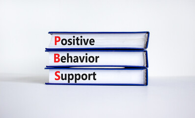 Positive behavior support symbol. Concept words Positive behavior support on books on a beautiful white background. Business, psychological and Positive behavior support concept. Copy space.