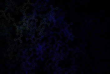 Dark Blue, Green vector template with artificial intelligence structure.