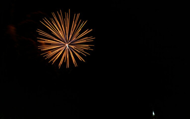 A Fireworks Display on a Beautiful Night Full of Color and Multiple Explosions