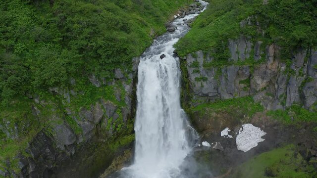 The Calm Waterfall on Kamchatka Peninsula, Russia