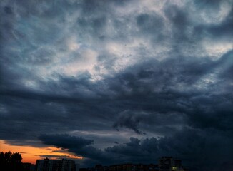 time lapse of clouds over city