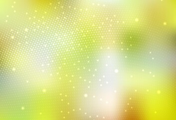 Light Green, Yellow vector Blurred bubbles on abstract background with colorful gradient.