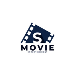 Film Logo. Initial Letter S Movie Logo Design Template Element. Eps10 Vector