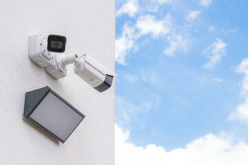 System alarmowy. Monitoring CCTV obiektu. Ochrona. Kamera. - obrazy, fototapety, plakaty