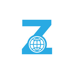 Initial Letter Z Globe Logo Design Template Element. Vector Eps10