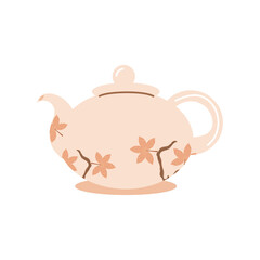 teapot with leaves