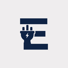 Initial Letter E Electric Icon Logo Design Element. Eps10 Vector