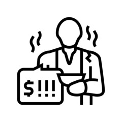 poverty social problem line icon vector. poverty social problem sign. isolated contour symbol black illustration