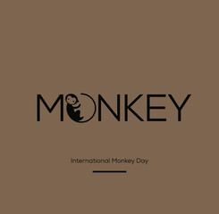Fototapeta premium International Monkey day post vector.