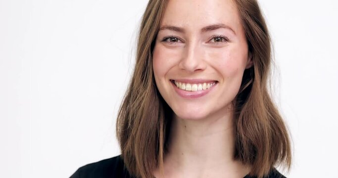 Portrait of a beautiful young business woman with an amazing smile looking confident and natural. High quality 4K footage 