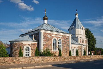 Fototapeta na wymiar Old St Elijah Church in Naroch village, Minsk region, Belarus.