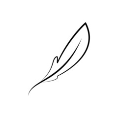 Feather icon vector. History illustration sign. Writer symbol. old pen logo.