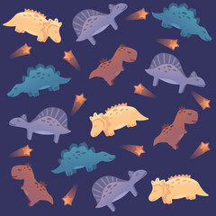 Dinosaur pattern with comet, textile wrapping 