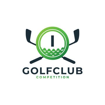 Golf Sport Logo. Letter I for Golf Logo Design Vector Template. Eps10 Vector