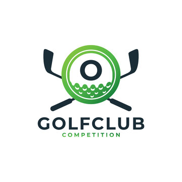 Golf Sport Logo. Letter O for Golf Logo Design Vector Template. Eps10 Vector