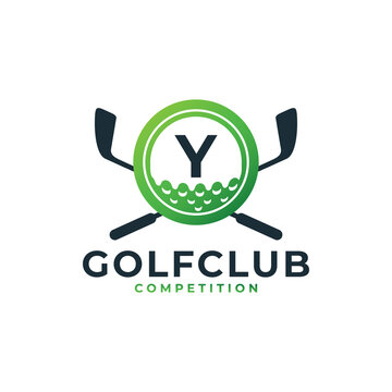Golf Sport Logo. Letter Y for Golf Logo Design Vector Template. Eps10 Vector