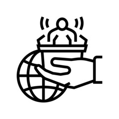 democracy social problem line icon vector. democracy social problem sign. isolated contour symbol black illustration