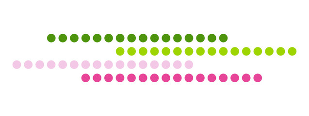 Christmas  dot line border. Simple divider in pastel color.  Vector illustration isolated on white.