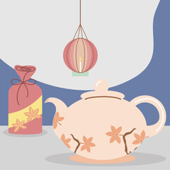 asian lantern teapot