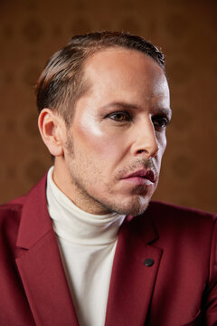Thoughtful male actor looking at camera