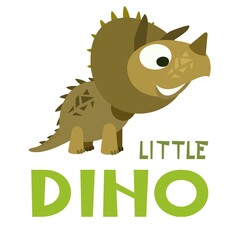 Baby dinosaur. The isolated object on a white background. Cheerful kind animal baby dino. Cartoons flat style. Prehistoric reptile. Funny. Illustration vector