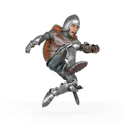 western knight cartoon is running fast