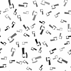 Black Wooden axe icon isolated seamless pattern on white background. Lumberjack axe. Vector