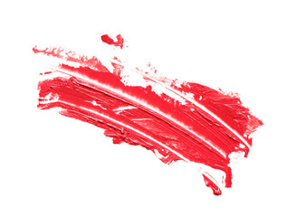 red lipstick smears, read paint isolated on white background