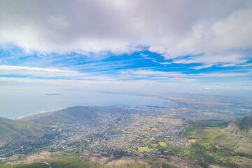Obraz premium Beautiful views up on Table Mountain, Cape Town, South Africa
