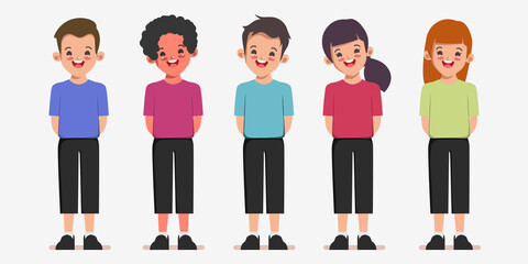 Happy Children Back to school character cartoon background.