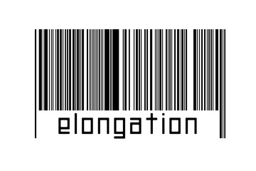 Digitalization concept. Barcode of black horizontal lines with inscription elongation
