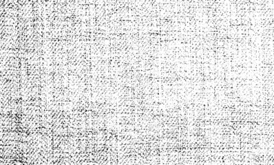 Vector fabric texture. Distressed texture of weaving fabric. Grunge background. Abstract halftone vector illustration. Overlay to create interesting effect and depth. Black isolated on white. EPS10.