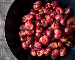 roasted grapes in bowl