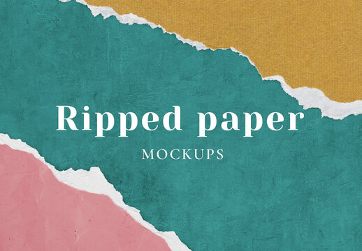 Editable Ripped Paper Background Mockup