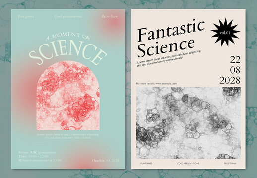 Bubble Art Poster Template for Science Event