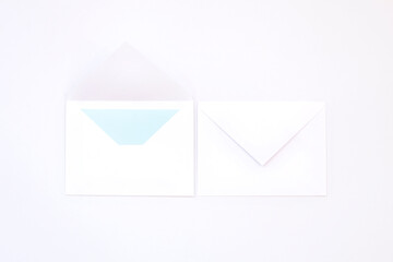 Blank envelope isolated background arranged for mockup design