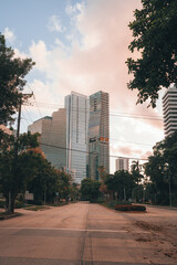 Fototapeta premium modern office building Brickell Miami Florida street tree 