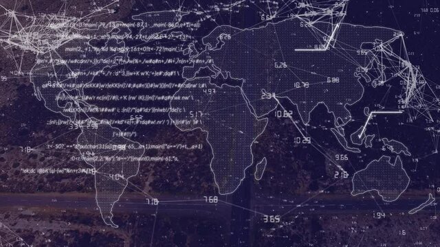 Animation of network of connections over world map