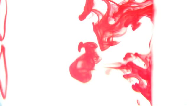 Animation of red smoke trail on white background