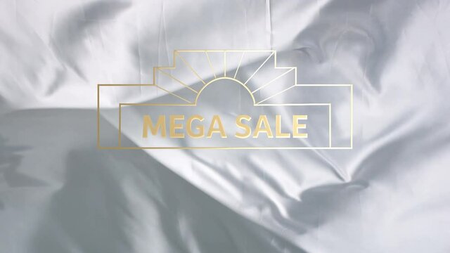 Animation of sale text on white background