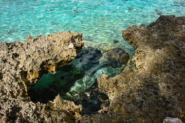 Beautiful Caribbean sea at exquisite Caleta Buena, Playa Giron, Cuba