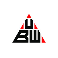 Obraz na płótnie Canvas UBW triangle letter logo design with triangle shape. UBW triangle logo design monogram. UBW triangle vector logo template with red color. UBW triangular logo Simple, Elegant, and Luxurious Logo. UBW 