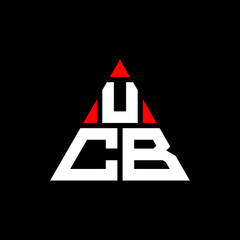 UCB triangle letter logo design with triangle shape. UCB triangle logo design monogram. UCB triangle vector logo template with red color. UCB triangular logo Simple, Elegant, and Luxurious Logo. UCB 