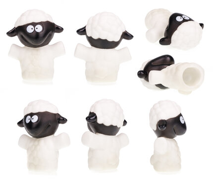 Set of animal finger puppets isolated on a white background.