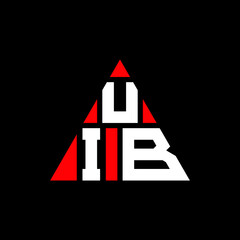 Obraz na płótnie Canvas UIB triangle letter logo design with triangle shape. UIB triangle logo design monogram. UIB triangle vector logo template with red color. UIB triangular logo Simple, Elegant, and Luxurious Logo. UIB 