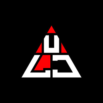 ULJ triangle letter logo design with triangle shape. ULJ triangle logo design monogram. ULJ triangle vector logo template with red color. ULJ triangular logo Simple, Elegant, and Luxurious Logo. ULJ 