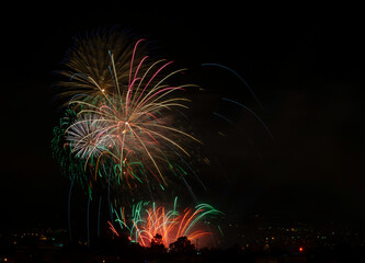 fireworks in the night sky