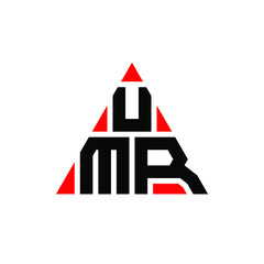 Obraz na płótnie Canvas UMR triangle letter logo design with triangle shape. UMR triangle logo design monogram. UMR triangle vector logo template with red color. UMR triangular logo Simple, Elegant, and Luxurious Logo. UMR 